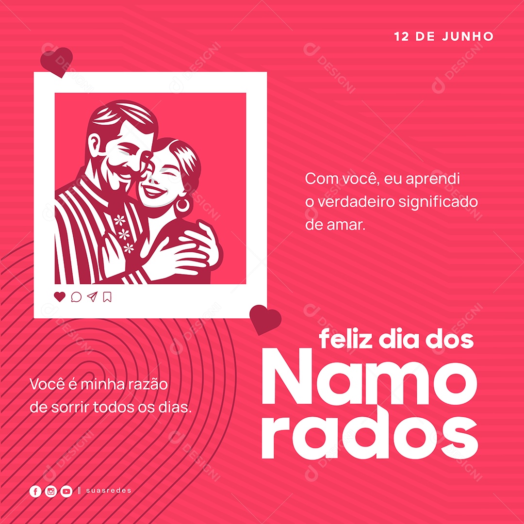 Social Media Feliz dia dos Namorados EPS Editável