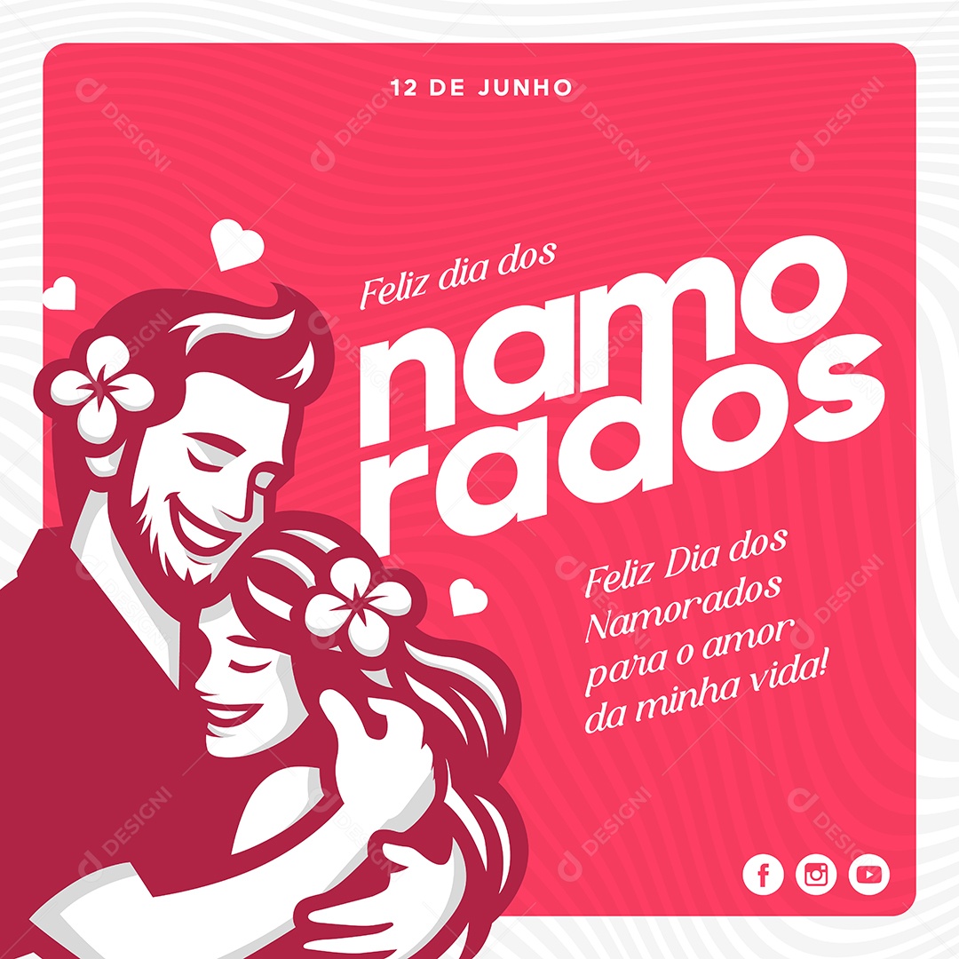 Social Media Feliz dia dos Namorados EPS Editável