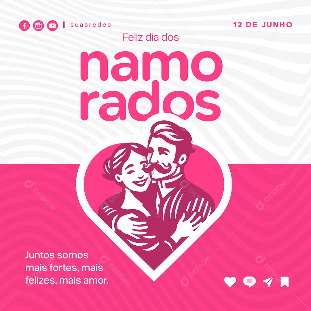 Social Media Feliz dia dos Namorados EPS Editável