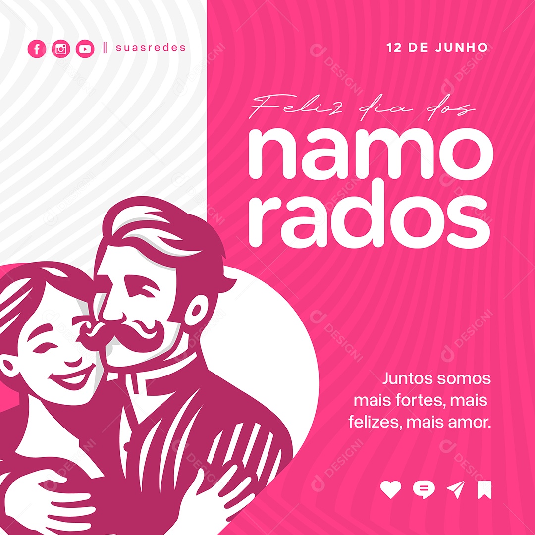 Social Media Feliz dia dos Namorados EPS Editável