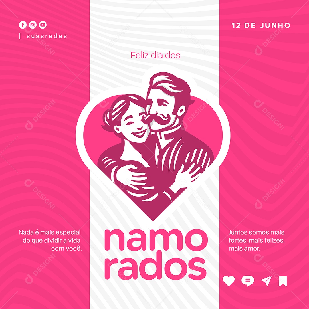 Social Media Feliz dia dos Namorados EPS Editável