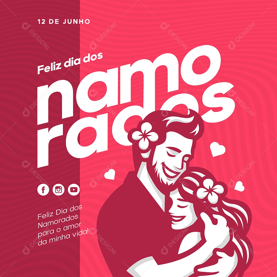 Social Media Feliz dia dos Namorados EPS Editável