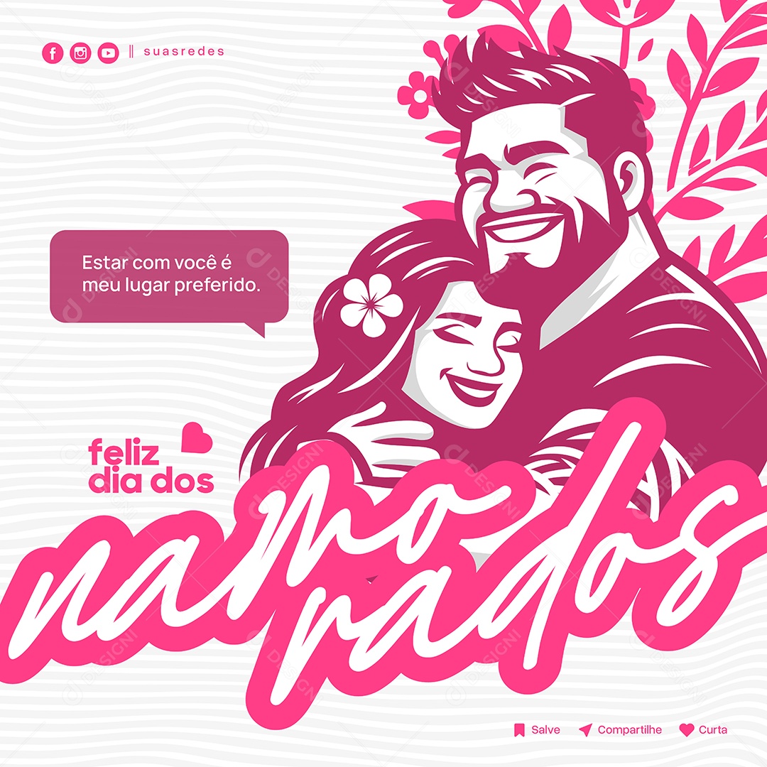 Social Media Feliz dia dos Namorados EPS Editável