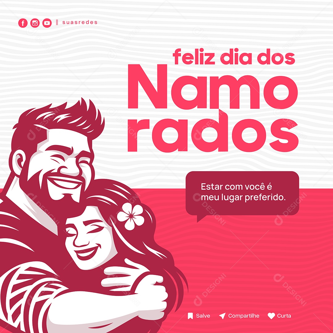 Social Media Feliz dia dos Namorados EPS Editável