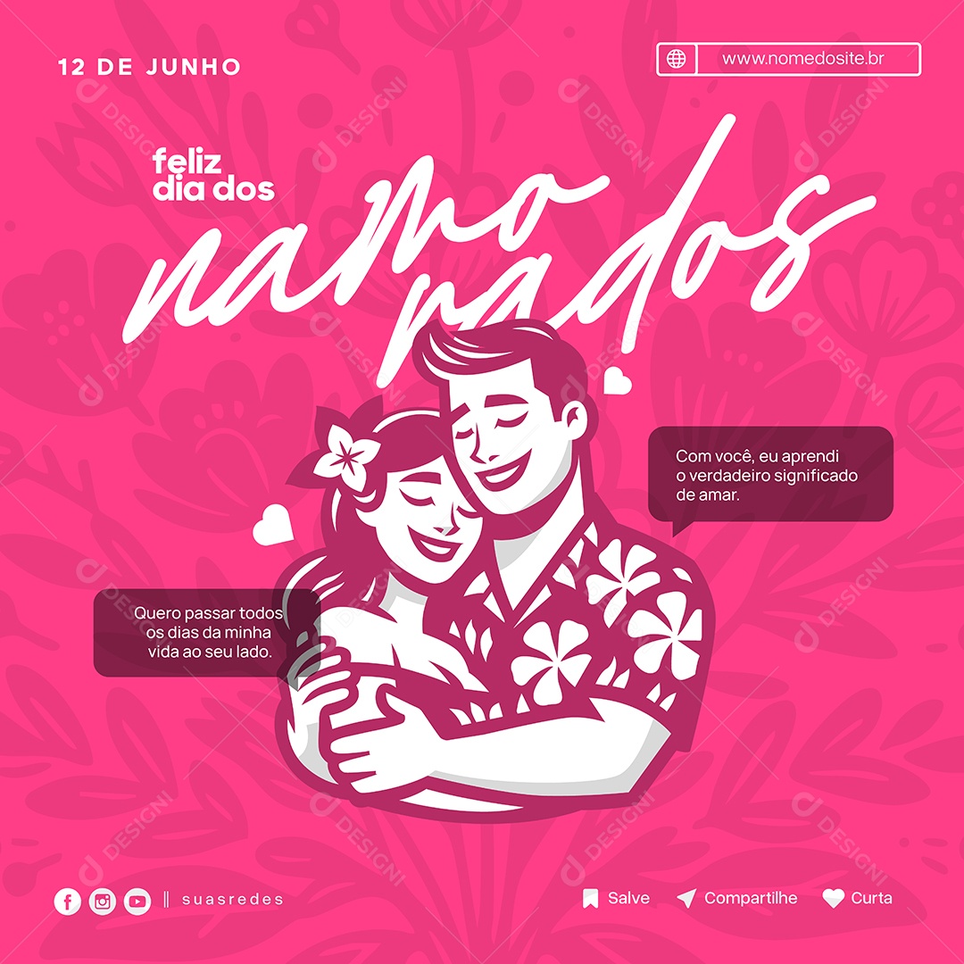 Social Media Feliz dia dos Namorados EPS Editável