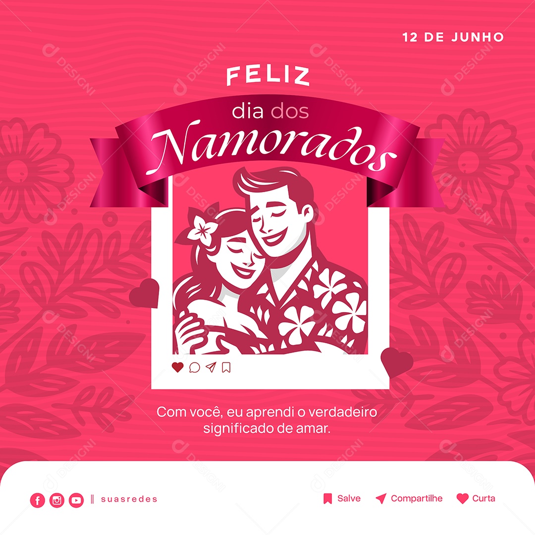 Social Media Feliz dia dos Namorados EPS Editável