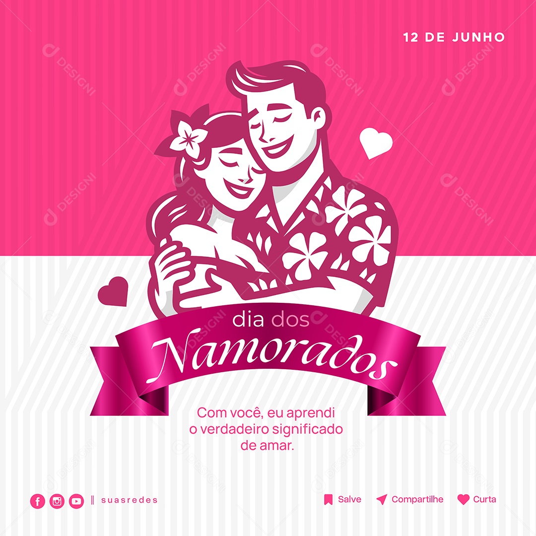 Social Media Feliz dia dos Namorados EPS Editável