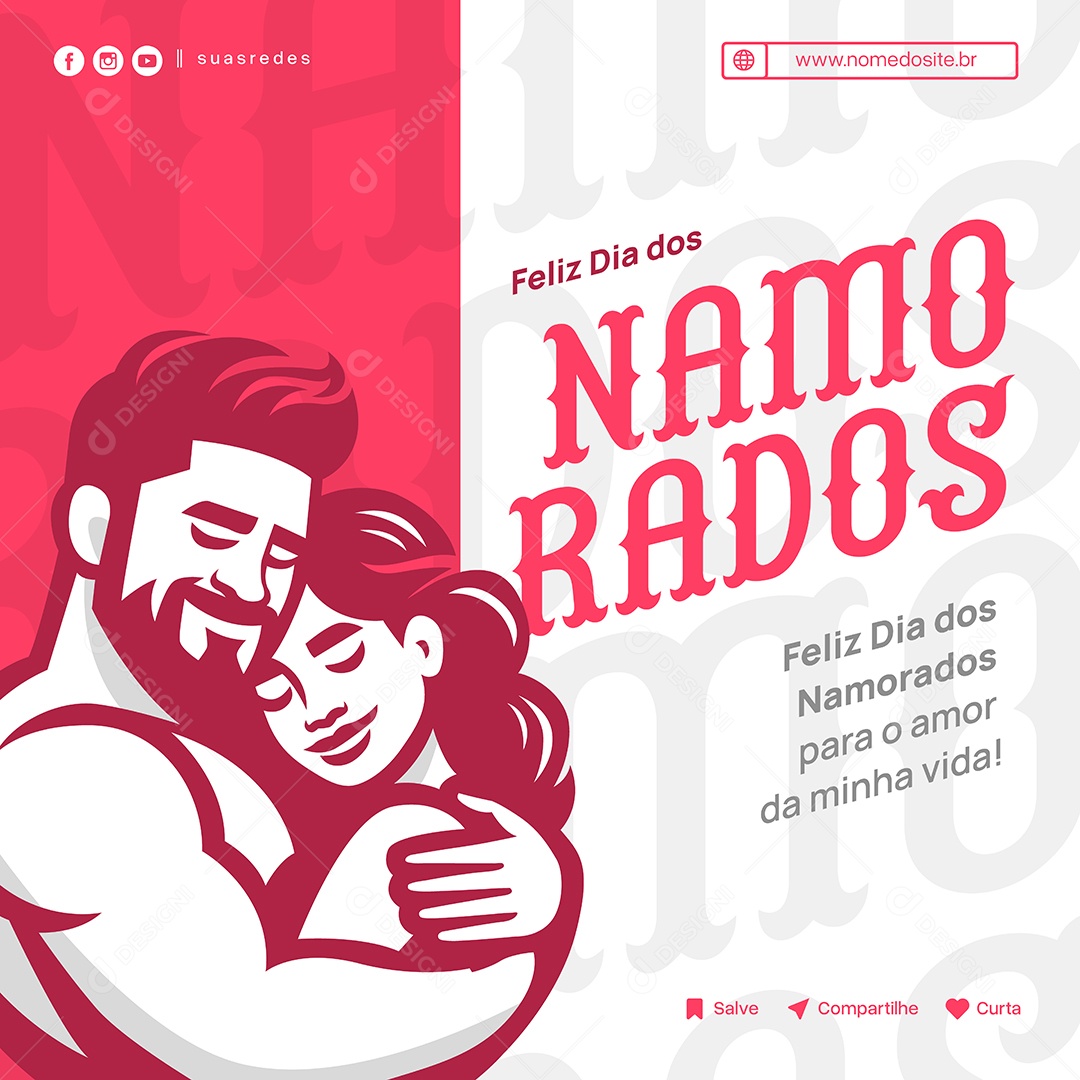 Social Media Feliz dia dos Namorados EPS Editável