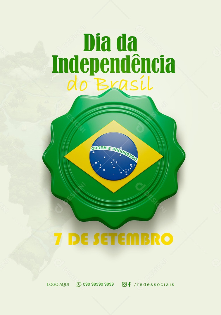 Dia da Independência do Brasil 7 de Setembro Social Media PSD Editável