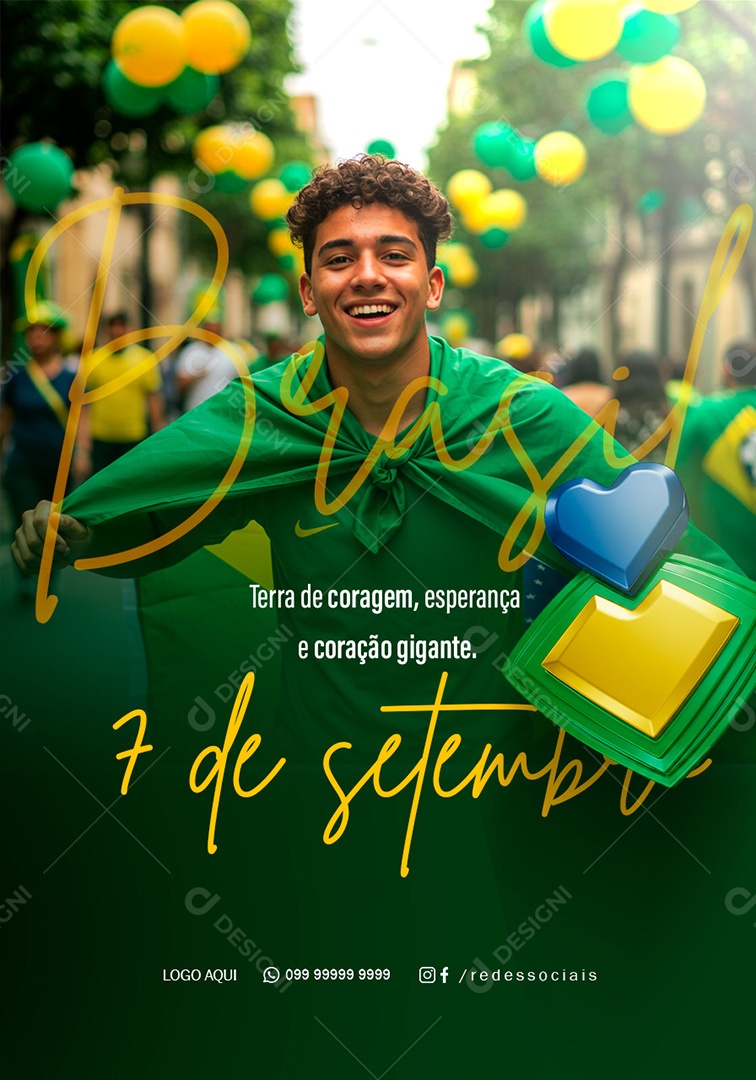 Dia da Independência do Brasil 7 de Setembro Social Media PSD Editável