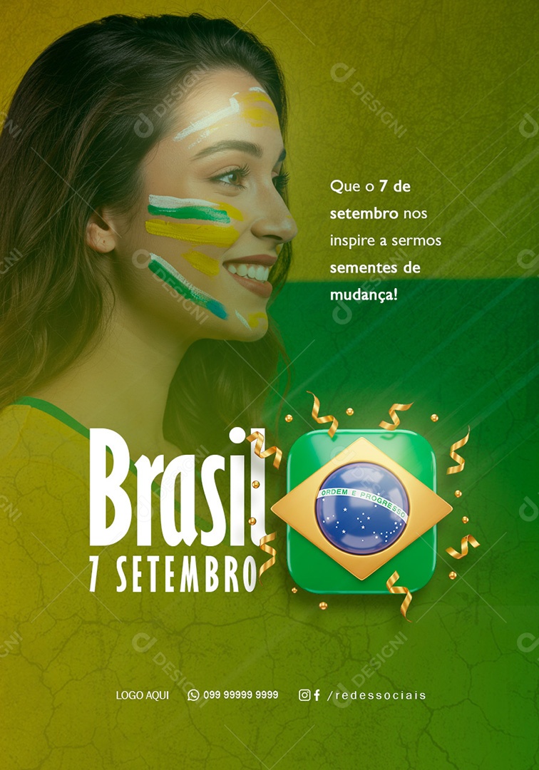 Dia da Independência do Brasil 7 de Setembro Social Media PSD Editável