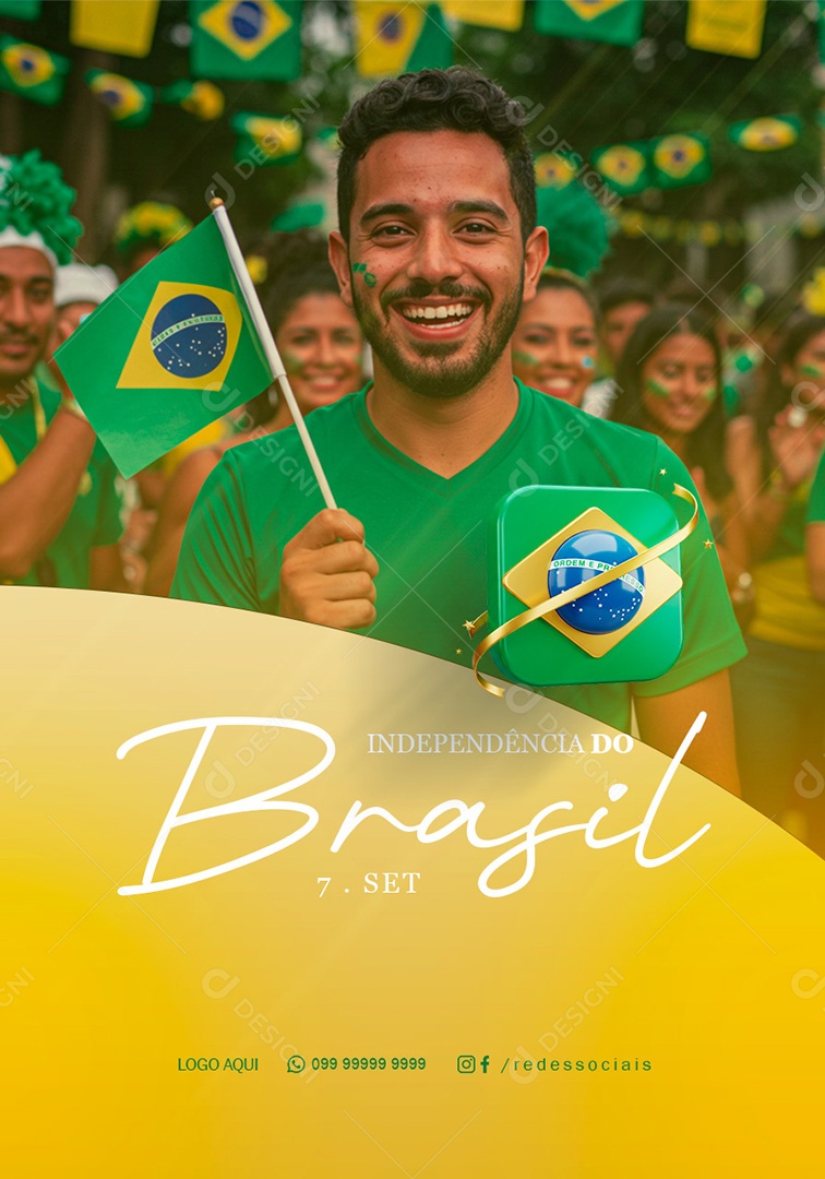 Dia da Independência do Brasil 7 de Setembro Social Media PSD Editável