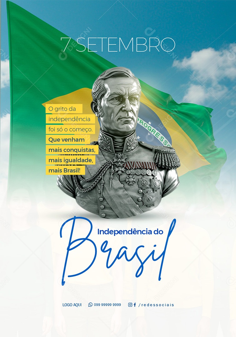 Dia da Independência do Brasil 7 de Setembro Social Media PSD Editável