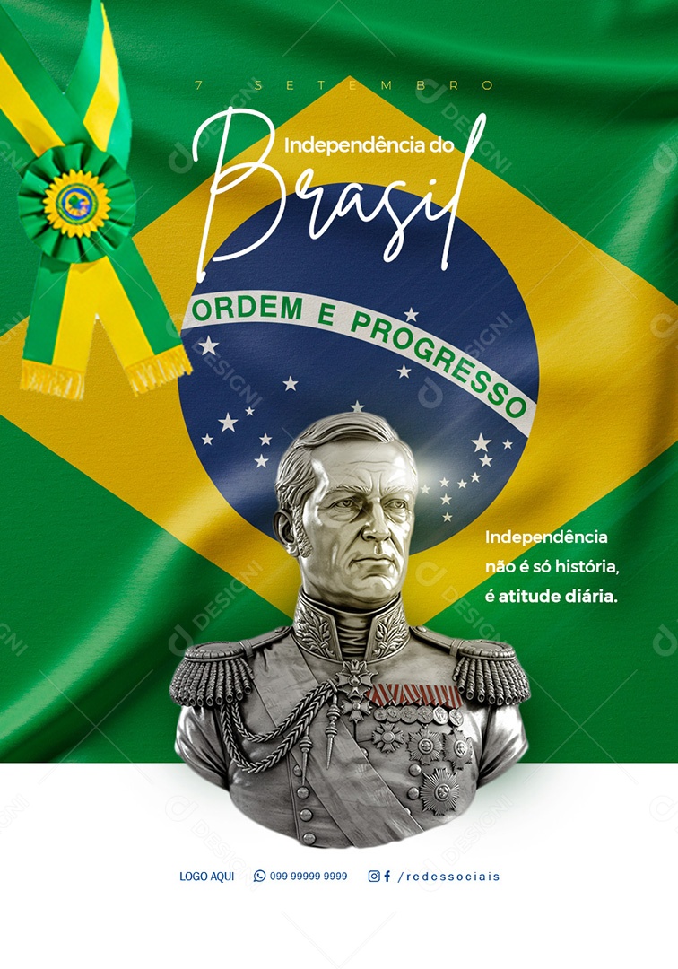 Dia da Independência do Brasil 7 de Setembro Social Media PSD Editável