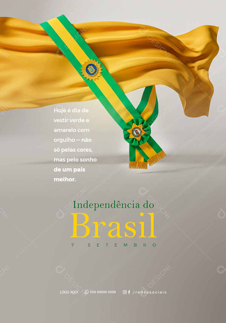 Dia da Independência do Brasil 7 de Setembro Social Media PSD Editável