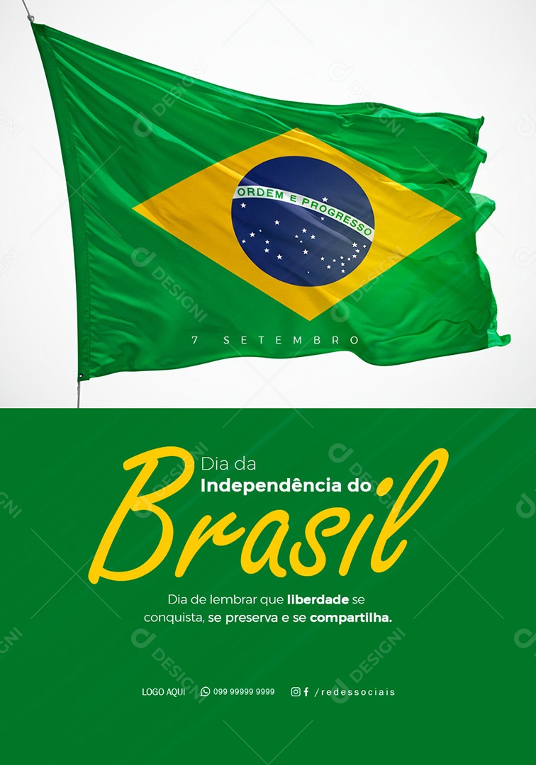 Dia da Independência do Brasil 7 de Setembro Social Media PSD Editável
