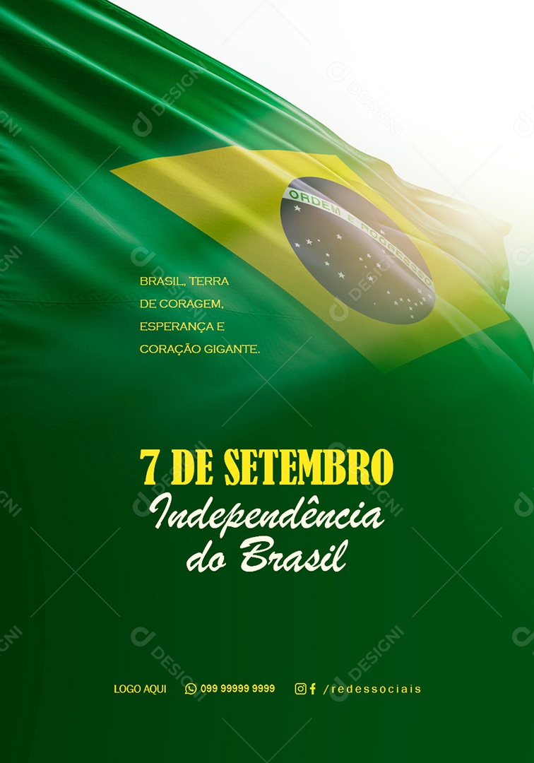Dia da Independência do Brasil 7 de Setembro Social Media PSD Editável