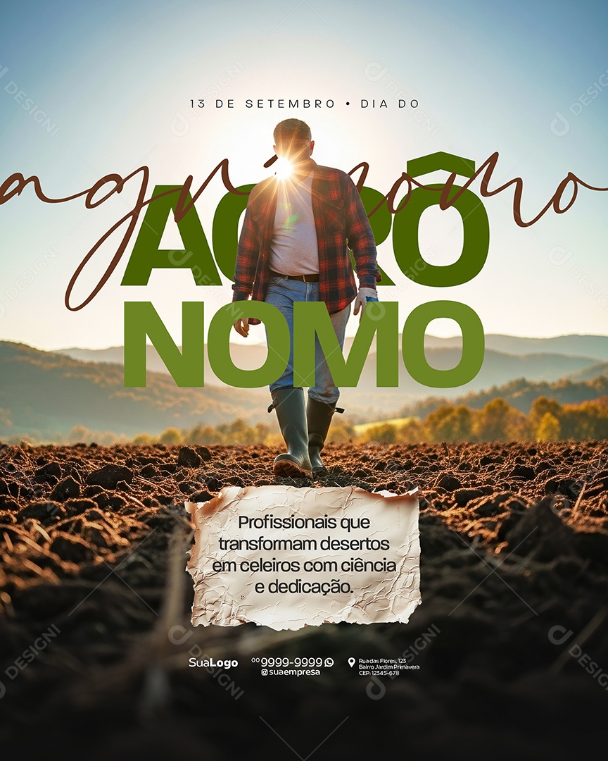 Dia do Agrônomo 13 de Setembro Social Media PSD Editável