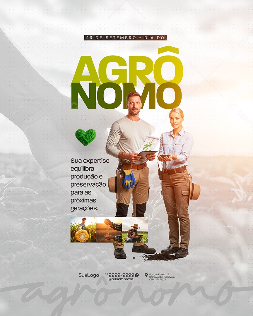 Dia do Agrônomo 13 de Setembro Social Media PSD Editável