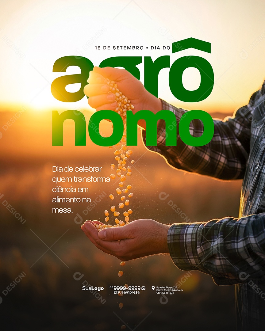 Dia do Agrônomo 13 de Setembro Social Media PSD Editável