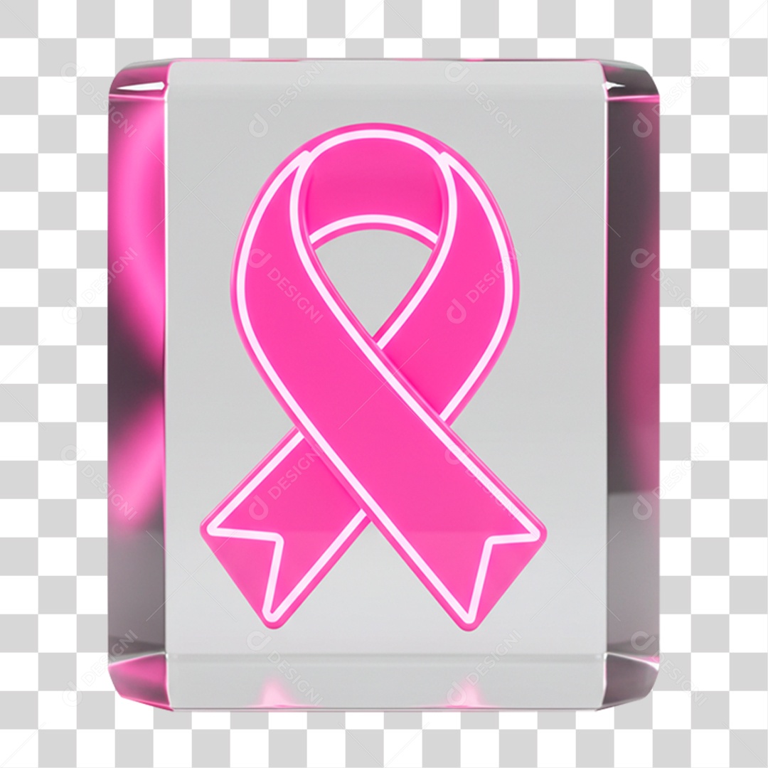 Ícone 3D Laço Rosa PNG Transparente