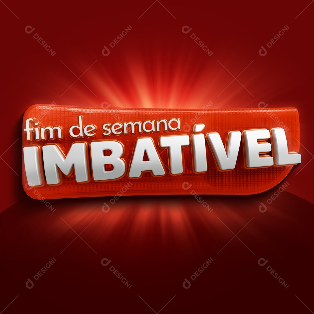 Selo 3D Final De Semana Imbatível PSD