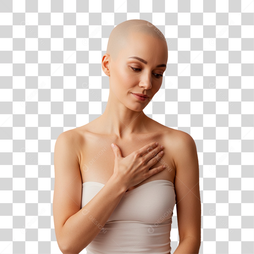 Mulher do Outubro Rosa PNG Transparente