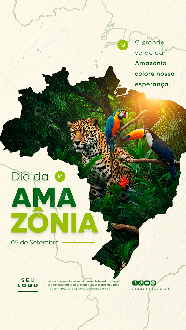 Dia da Amazônia 05 de Setembro Social Media PSD Editável