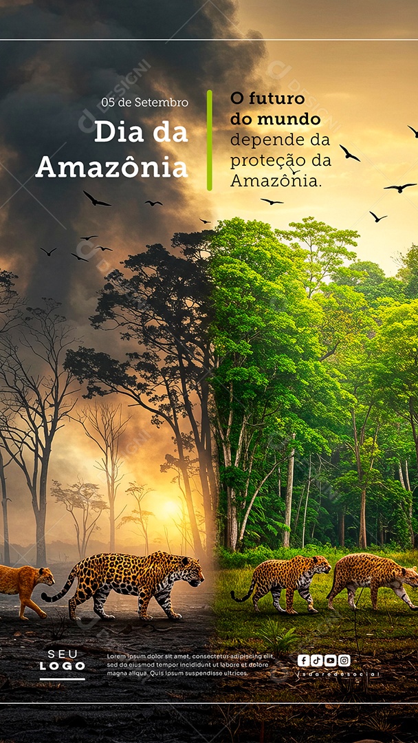 Dia da Amazônia 05 de Setembro O Futuro do Mundo  Social Media PSD Editável