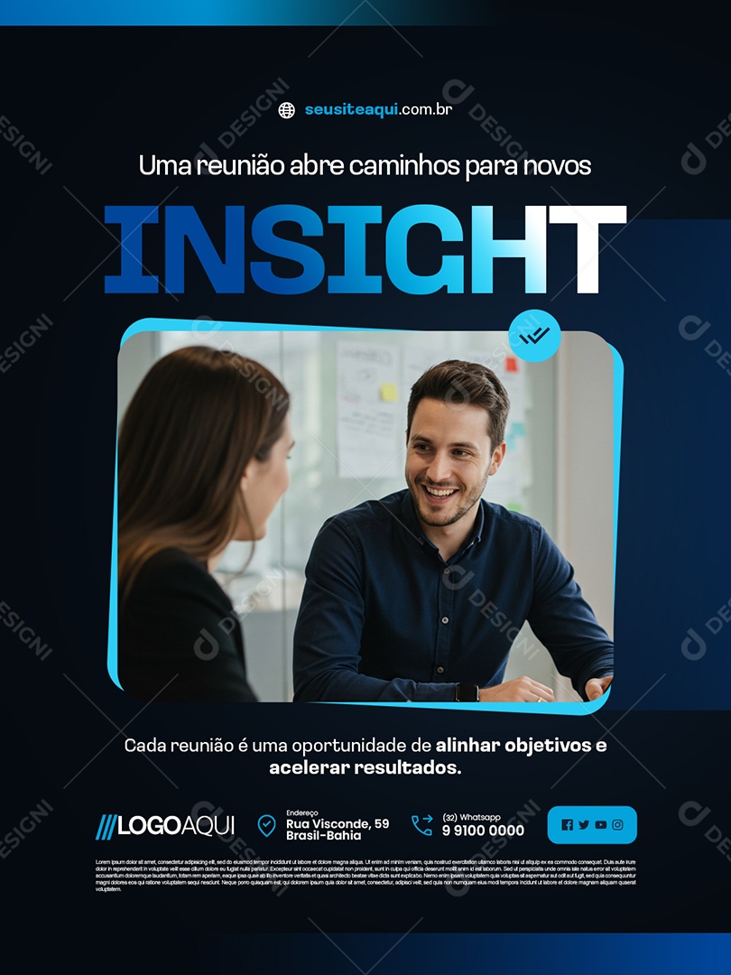 Consultor Criativo Uma Reunião Abre Caminhos para Novos Insight Social Media PSD Editável