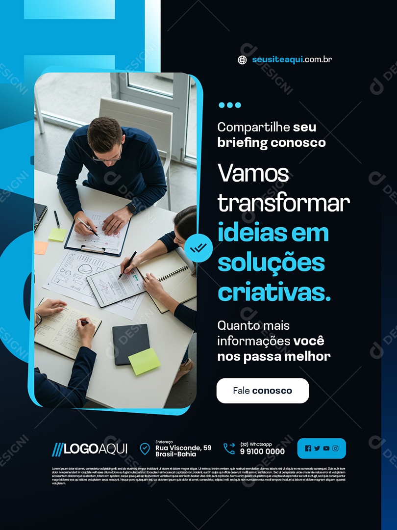 Consultor Criativo Compartilhe seu Briefing Conosco Social Media PSD Editável