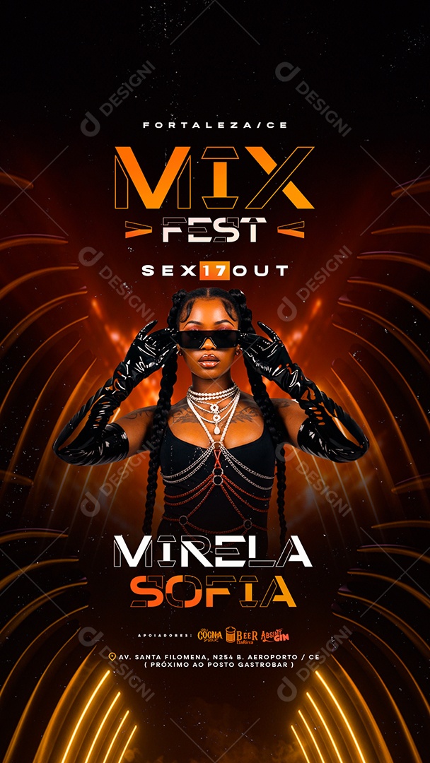 Story Flyer Mix Fest Mirela Sofia Social Media PSD Editável