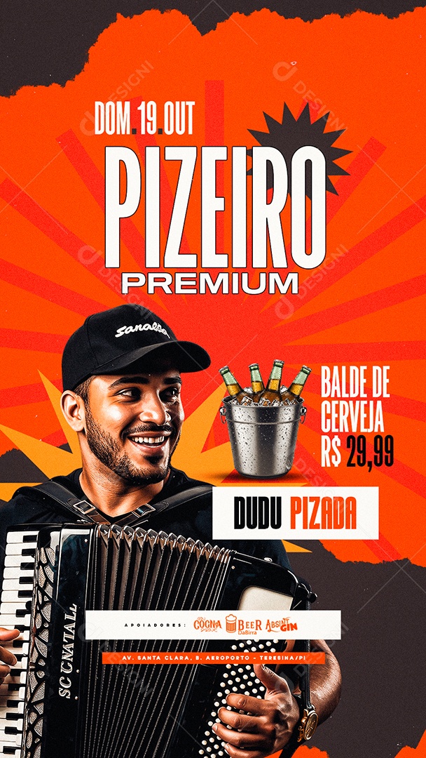 Story Flyer Próximos Shows Pizeiro Premium Social Media PSD Editável