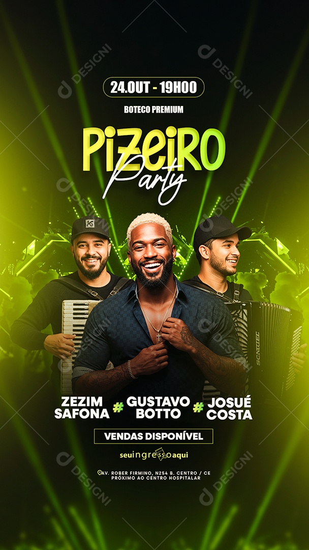 Story Flyer Próximos Shows Pizeiro Party Boteco Premium Social Media PSD Editável
