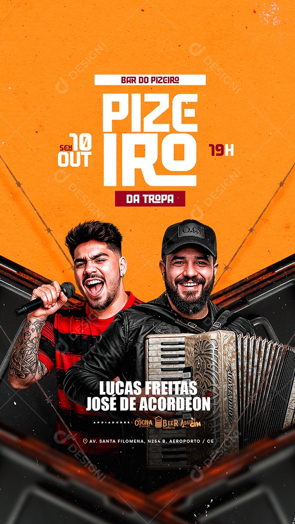 Story Flyer Próximos Shows Pizeiro da Tropa Social Media PSD Editável