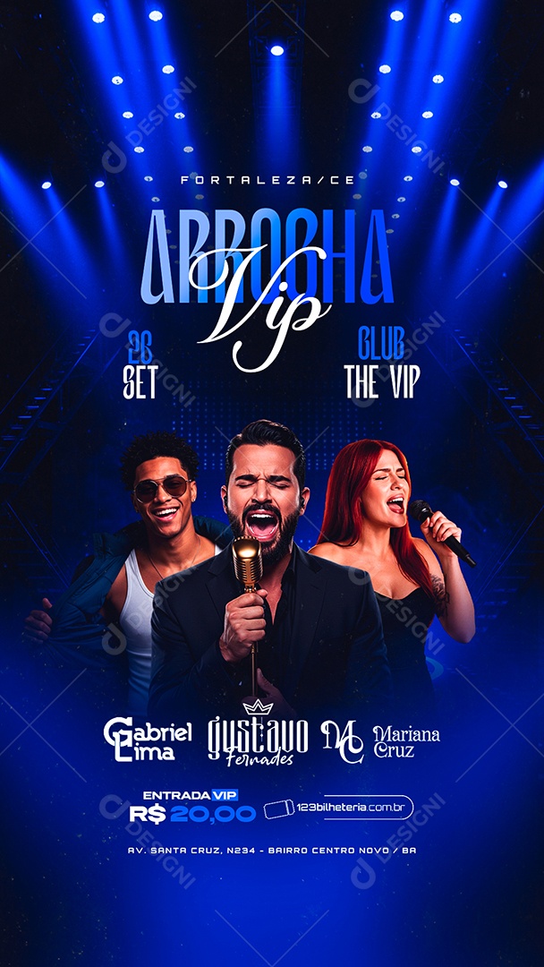 Story Flyer Próximos Shows Arrocha Vip Social Media PSD Editável