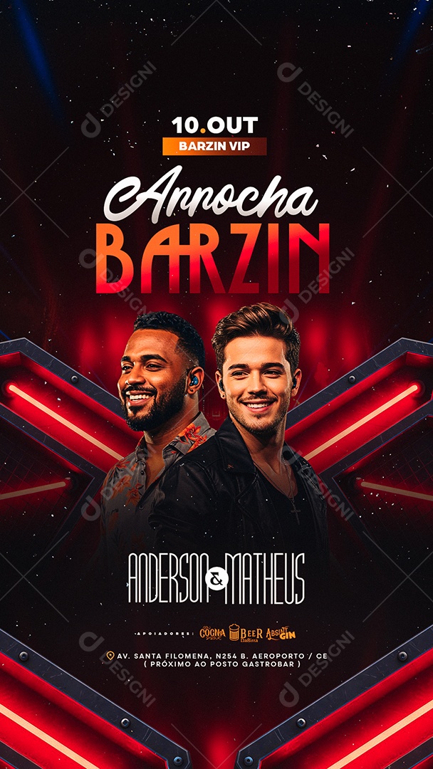 Story Flyer Próximos Shows Arrocha Barzin Social Media PSD Editável