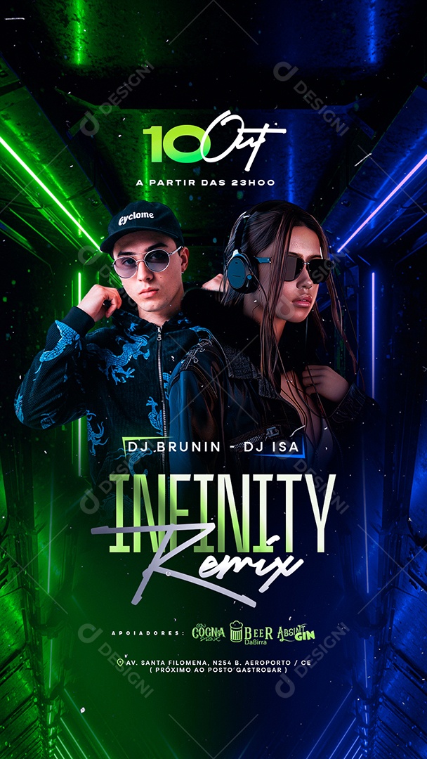 Story Flyer Próximos Shows Infinity Remix Social Media PSD Editável