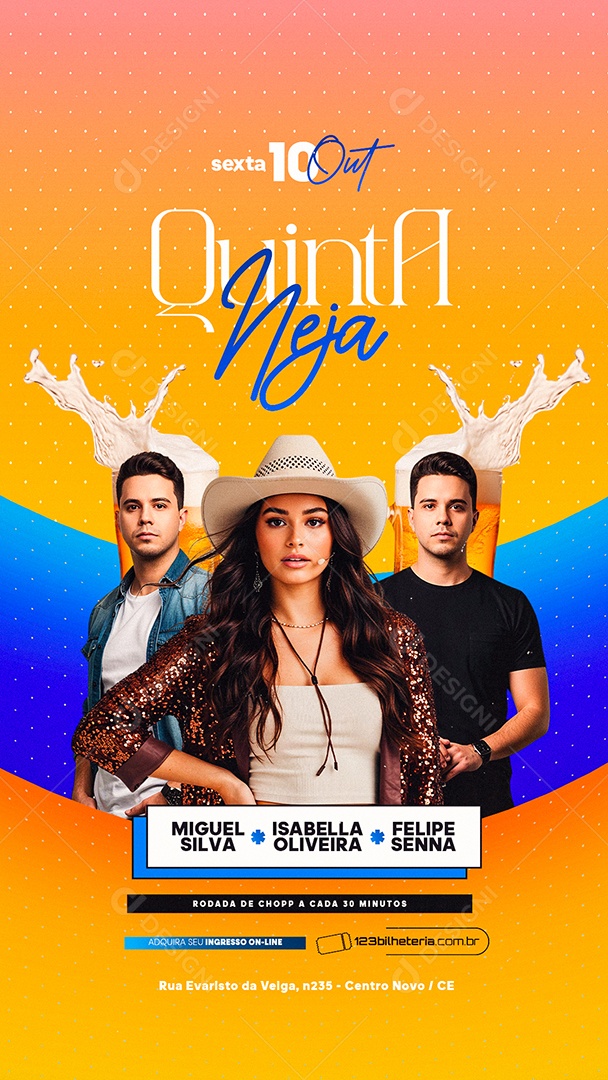 Story Flyer Quintaneja Rodada de Chopp Social Media PSD Editável