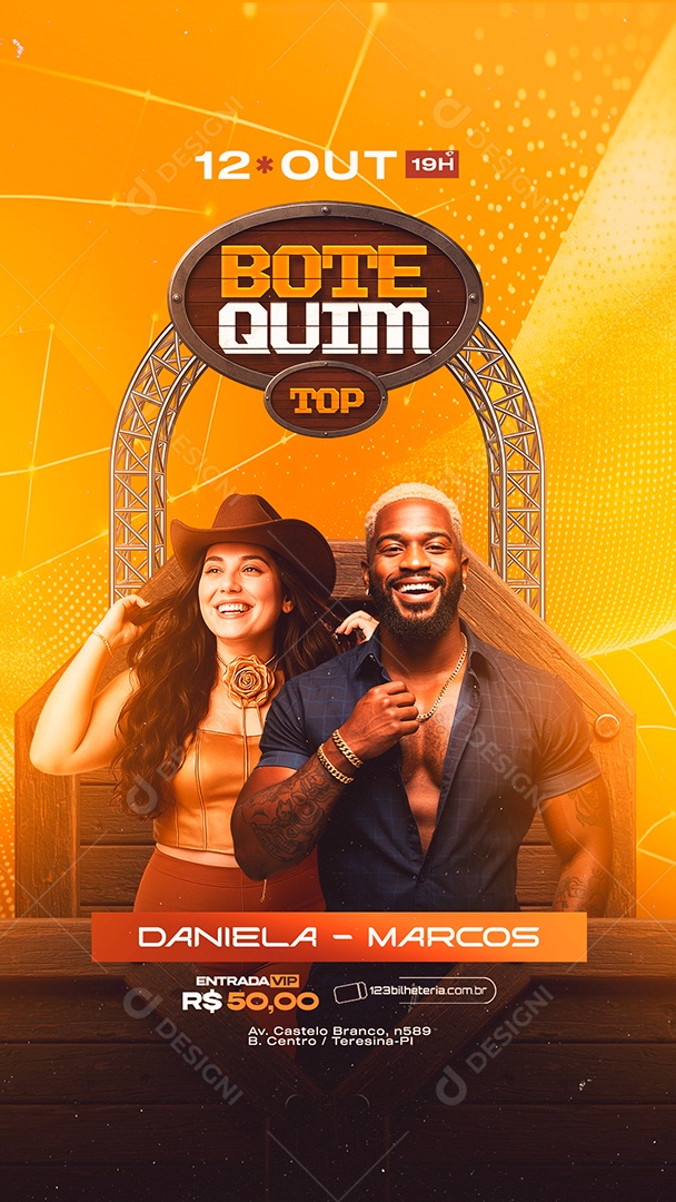 Story Flyer Botequim Top Daniela e Marcos Social Media PSD Editável