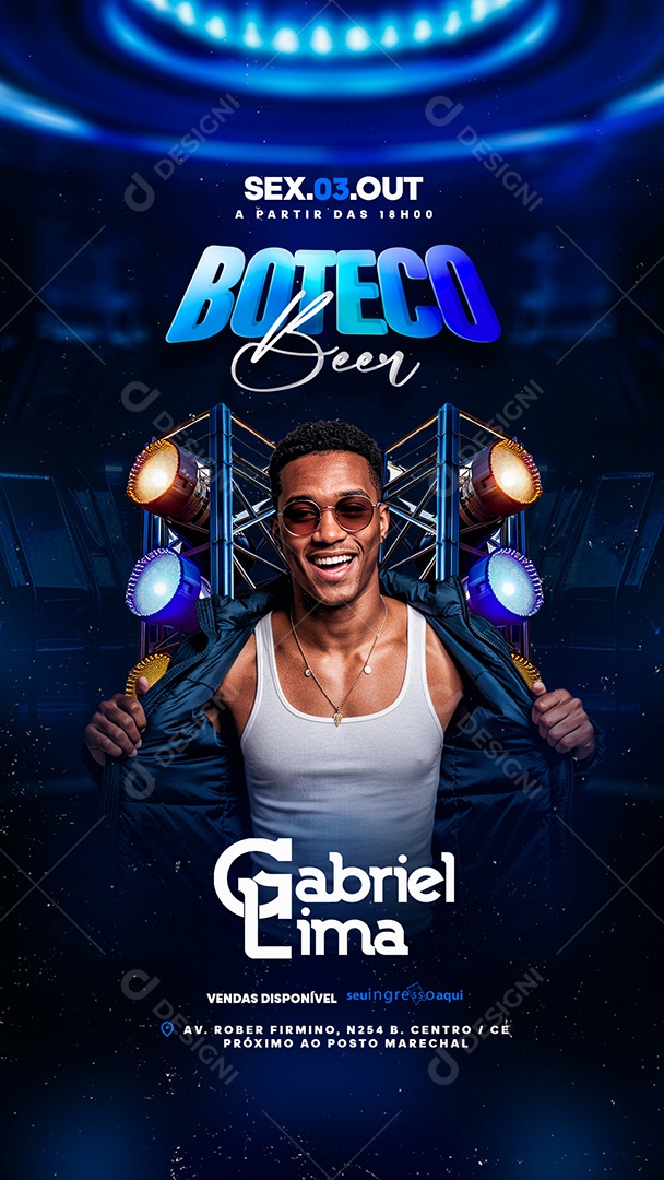 Story Flyer Boteco Beer Gabriel Lima Social Media PSD Editável