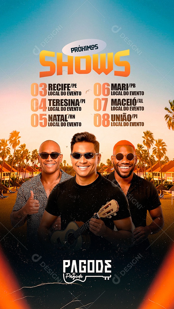 Story Flyer Próximos Shows Pagode do Pagode Social Media PSD Editável