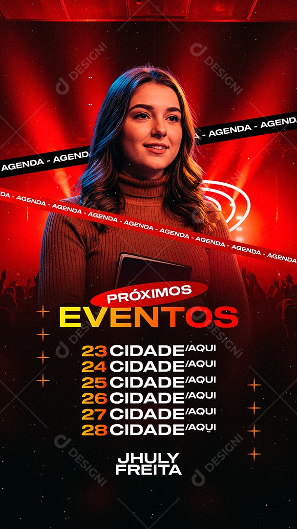 Story Flyer Gospel Agenda Próximos Eventos Social Media PSD Editável