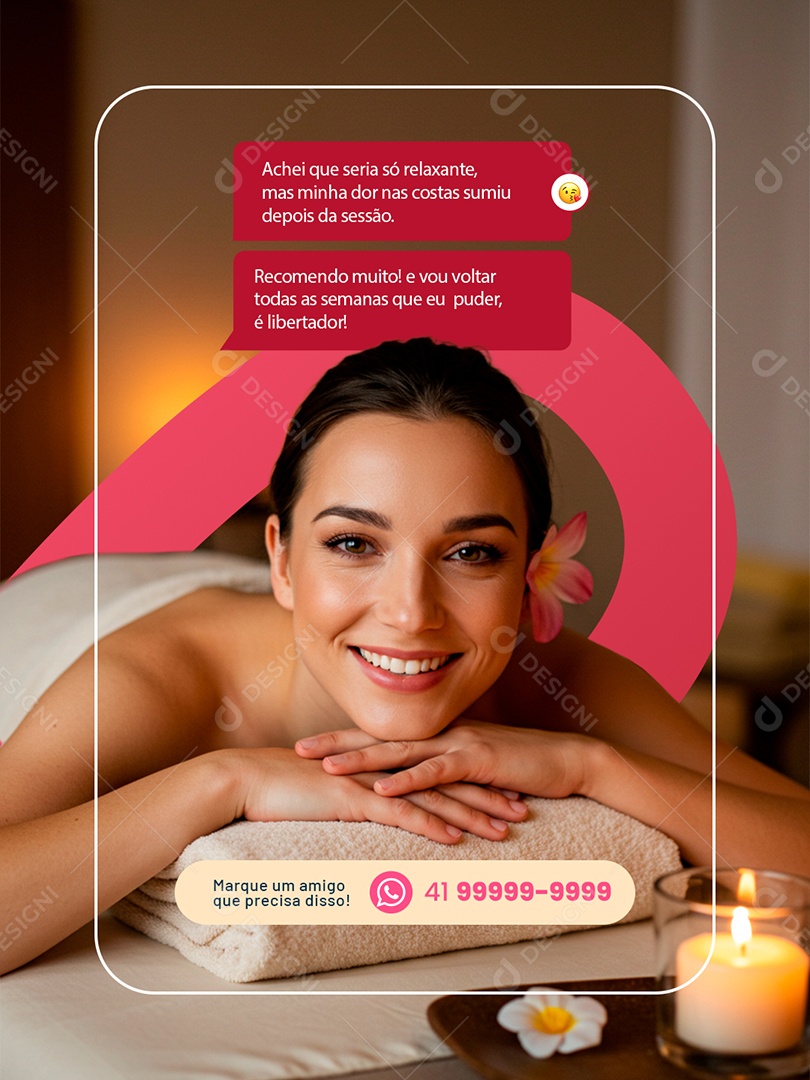 Massagem Marque um Amigo Que Precisa Disso Social Media PSD Editável