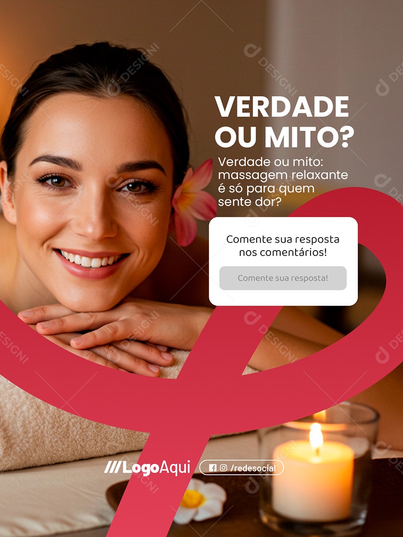 Massagem Verdade ou Mito Social Media PSD Editável