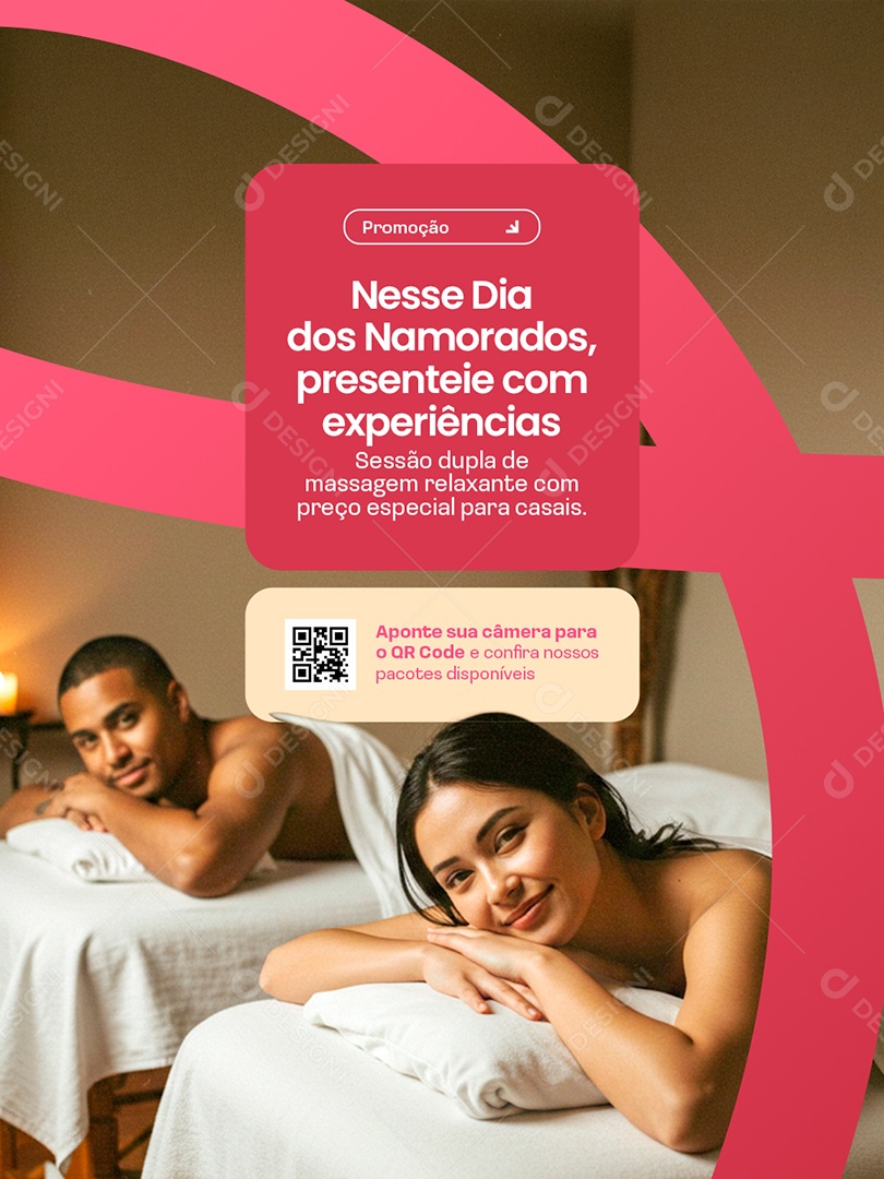 Massagem Nesse Dia dos Namorados Presenteie com Experiências Social Media PSD Editável