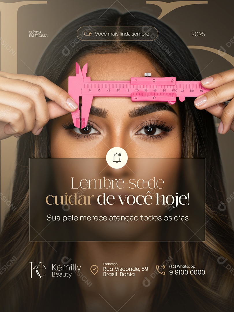 Estéticista Lembre-Se de Cuidar de Você Hoje Social Media PSD Editável