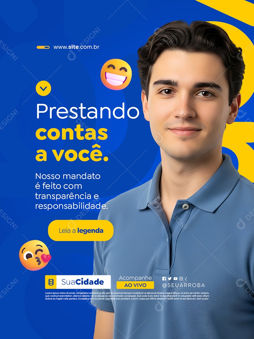 Política Prestando Contas a Você Social Media PSD Editável