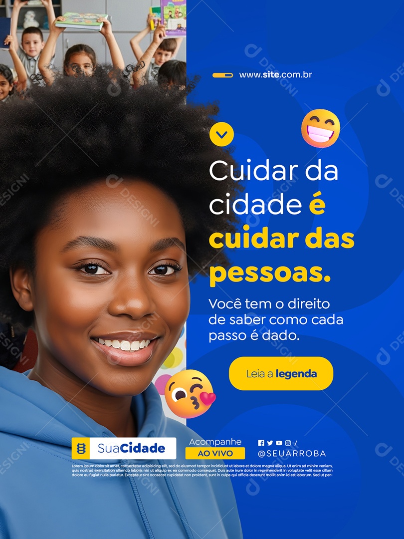 Política Cuidar da Cidade é Cuidar das Pessoas Social Media PSD Editável