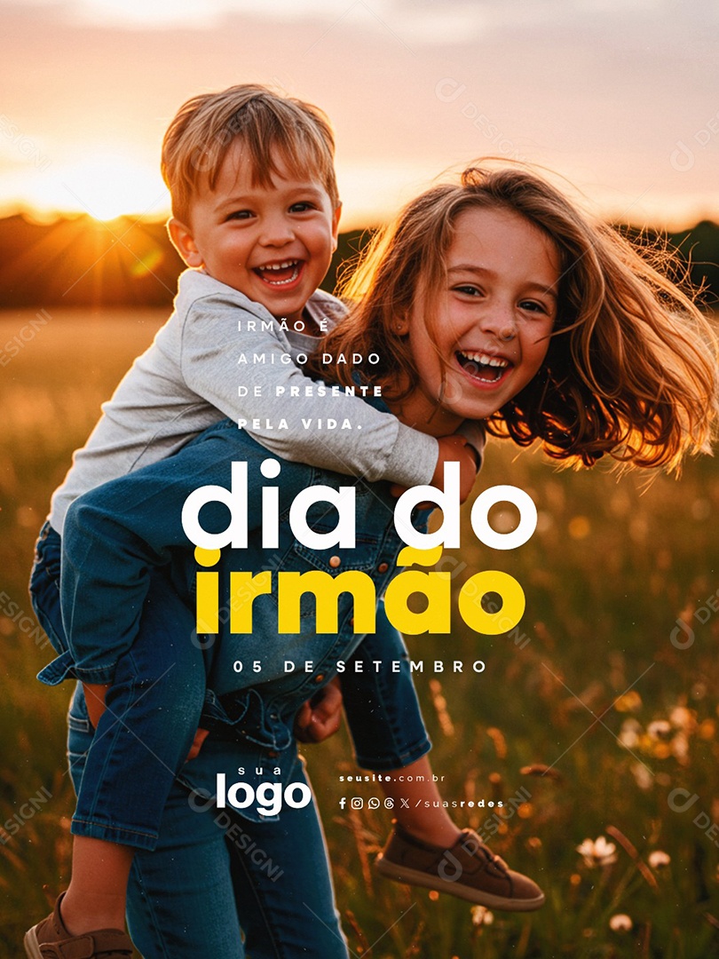 Dia do Irmão 05 de Setembro Amigo Dado de Presente Social Media PSD Editável